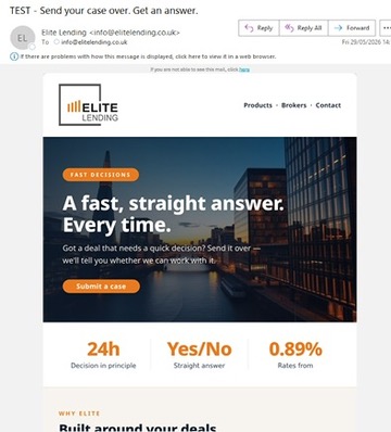 Elite Lending email campaign